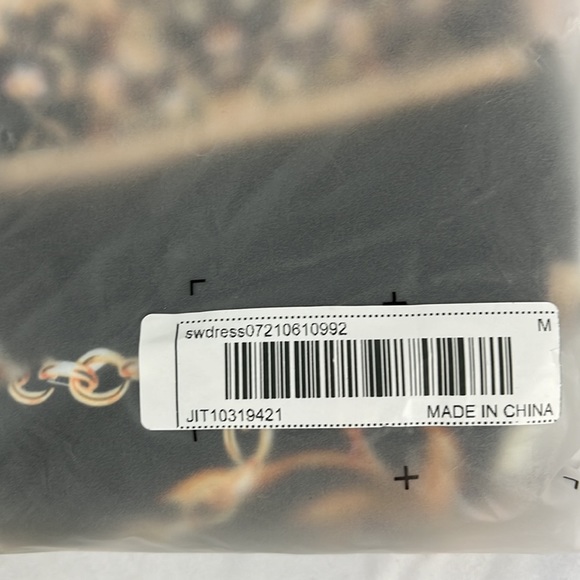 SHEIN SXY Scarf Print Backless Split Thigh Dress Size M - Picture 4 of 4